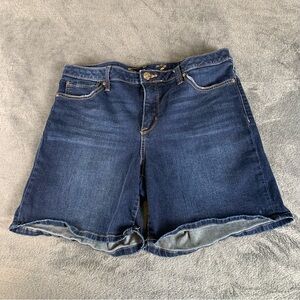 Seven7 Jean Shorts Womens Size 14 Blue Weekend Short Mid Rise Stretch Denim Midi